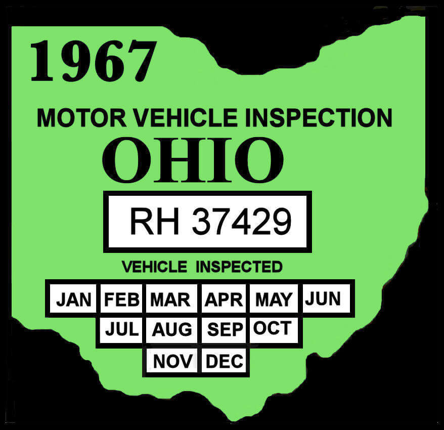1967 Ohio Inspection Sticker